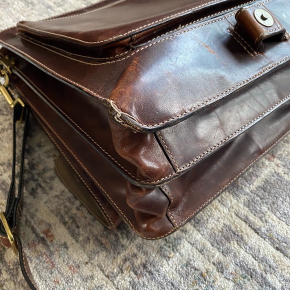 Vintage Pelle Studio brown leather messenger bag/satchel - Picture 9 of 12